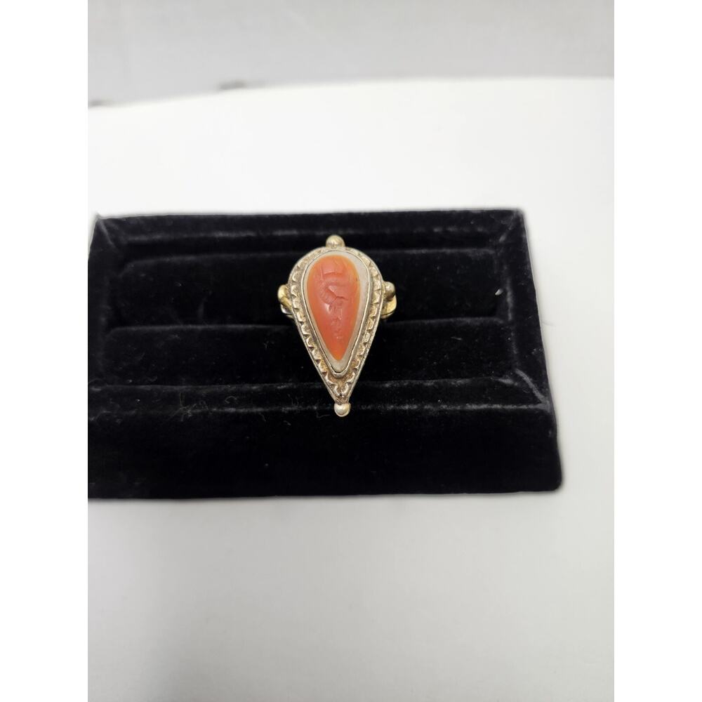 Kingdom Roman Ancient Solid Silver Carnelian Agat… - image 1